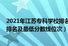 2021年江苏专科学校排名及分数线（2022年江苏专科院校排名及最低分数线位次）