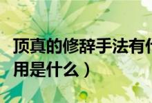 顶真的修辞手法有什么用（顶真的修辞手法作用是什么）