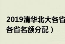 2019清华北大各省名额人数（2019清华北大各省名额分配）