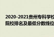 2020-2021贵州专科学校排名及分数线（2022年贵州专科院校排名及最低分数线位次）