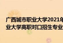 广西城市职业大学2021年对口招生考试（2022广西城市职业大学高职对口招生专业及计划）