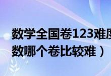 数学全国卷123难度系数（全国卷123难度系数哪个卷比较难）