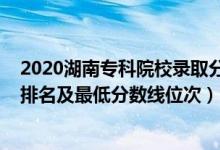 2020湖南专科院校录取分数线排名（2022年湖南专科院校排名及最低分数线位次）