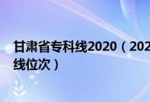 甘肃省专科线2020（2022年甘肃专科院校排名及最低分数线位次）