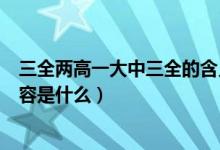 三全两高一大中三全的含义是什么（三全两高一大具体指内容是什么）