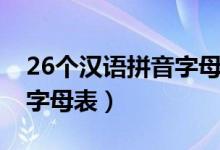 26个汉语拼音字母表怎么读（26个汉语拼音字母表）