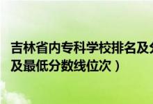 吉林省内专科学校排名及分数线（2022年吉林专科院校排名及最低分数线位次）