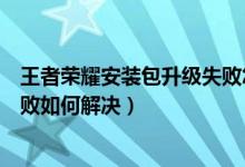 王者荣耀安装包升级失败怎么回事（王者荣耀安装包升级失败如何解决）