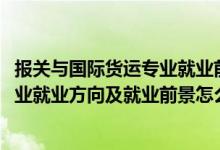 报关与国际货运专业就业前景分析（2022报关与国际货运专业就业方向及就业前景怎么样）