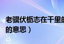 老骥伏枥志在千里的意思（老骥伏枥志在千里的意思）