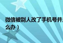 微信被别人改了手机号并且冻结（微信被别人改了手机号怎么办）