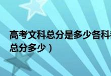 高考文科总分是多少各科都是多少分（高考文科考哪些科目总分多少）