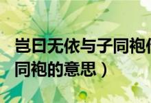 岂曰无依与子同袍作文600字（岂曰无依与子同袍的意思）