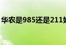 华农是985还是211好（华农是985还是211）