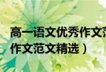 高一语文优秀作文范文800字（高一语文优秀作文范文精选）