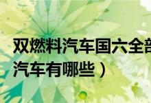 双燃料汽车国六全部车型（国六标准的双燃料汽车有哪些）