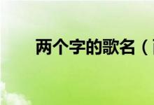 两个字的歌名（两个字的歌名 大全）