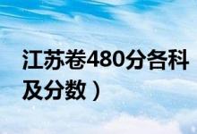 江苏卷480分各科（江苏高考480分组成科目及分数）