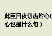 此臣日夜切齿拊心也的意思（此臣日夜切齿拊心也是什么句）