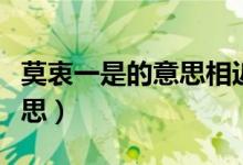 莫衷一是的意思相近的是什么（莫衷一是的意思）