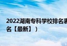 2022湖南专科学校排名表及分数线（2022湖南专科学校排名【最新】）