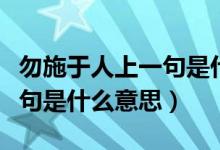 勿施于人上一句是什么二年级（勿施于人上一句是什么意思）