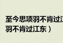 至今思项羽不肯过江东表达的意思（至今思项羽不肯过江东）