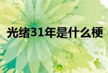 光绪31年是什么梗（光绪31年是什么年代）