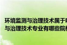 环境监测与治理技术属于哪类专业（2022全国开设环境监测与治理技术专业有哪些院校）