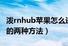 泼rnhub苹果怎么进入（porenhub苹果进入的两种方法）