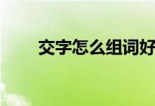 交字怎么组词好听（交字怎么组词）