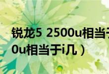 锐龙5 2500u相当于英特尔什么（锐龙5 2500u相当于i几）