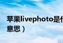 苹果livephoto是什么（苹果livephoto什么意思）