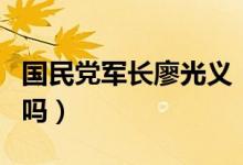 国民党军长廖光义（国民党廖光义是真实人物吗）