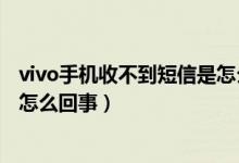 vivo手机收不到短信是怎么回事啊（vivo手机收不到短信是怎么回事）