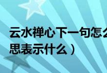 云水禅心下一句怎么说（云水禅心四个字的意思表示什么）