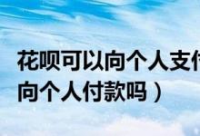 花呗可以向个人支付宝账户付款吗（花呗可以向个人付款吗）