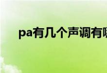 pa有几个声调有哪些字（pa有三声吗）