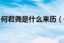 何君尧是什么来历（何君尧介绍 你都了解吗）