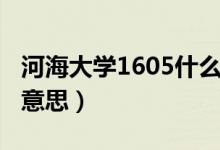 河海大学1605什么档次（河海大学1605什么意思）