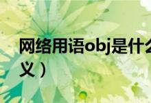 网络用语obj是什么意思（网络用语obj的含义）