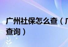 广州社保怎么查（广州个人社保明细信息怎么查询）