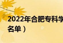 2022年合肥专科学校有哪些（最新高职院校名单）