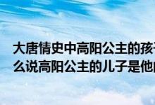 大唐情史中高阳公主的孩子是谁的（大唐情史中房遗直为什么说高阳公主的儿子是他的）