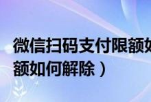 微信扫码支付限额如何调整（微信扫码支付限额如何解除）