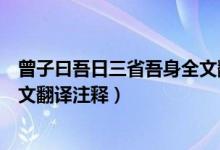 曾子曰吾日三省吾身全文翻译讲解（曾子曰吾日三省吾身全文翻译注释）