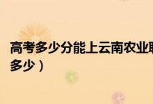 高考多少分能上云南农业职业技术学院（2021录取分数线是多少）