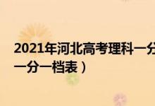 2021年河北高考理科一分一档查询（2021年河北高考理科一分一档表）