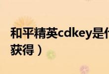 和平精英cdkey是什么（和平精英cdkey怎么获得）