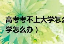 高考考不上大学怎么办读专科（高考考不上大学怎么办）